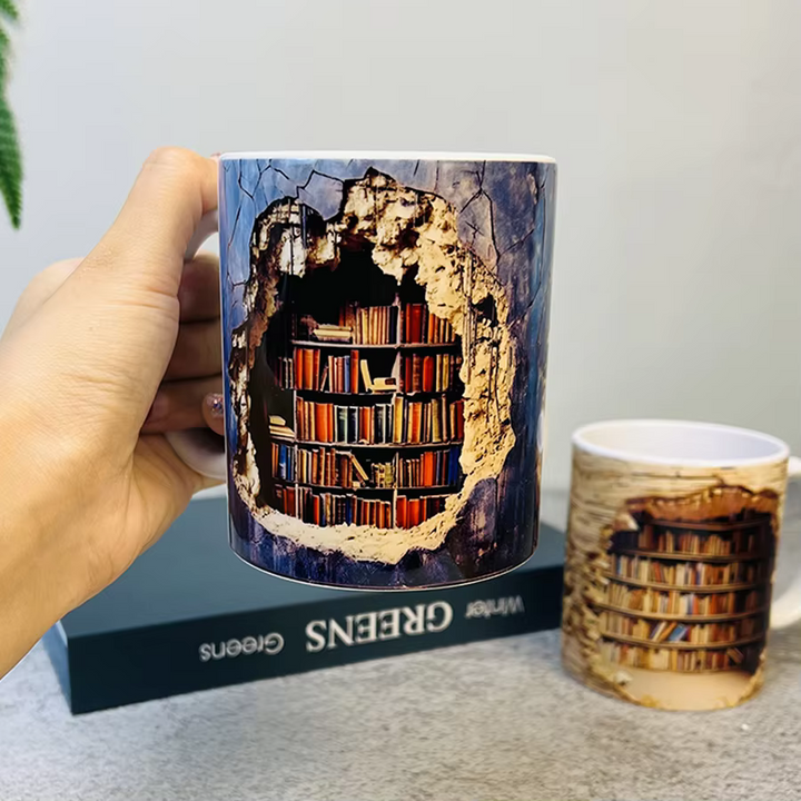 BookBrew - Κούπα με σχέδιο βιβλιοθήκης σε 3D