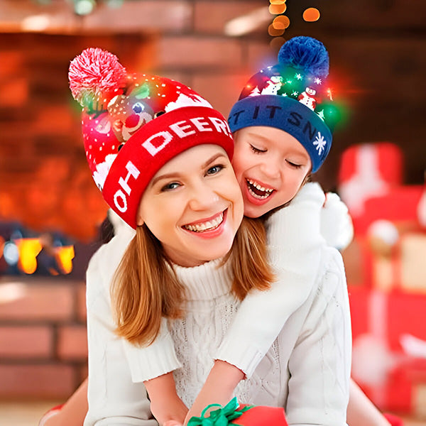 MerryGlow - Πλεκτό χριστουγεννιάτικο καπέλο με φωτισμό