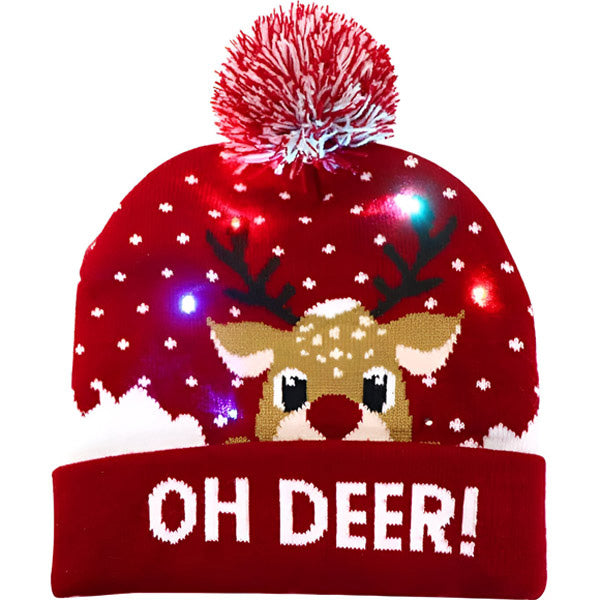 MerryGlow - Πλεκτό χριστουγεννιάτικο καπέλο με φωτισμό