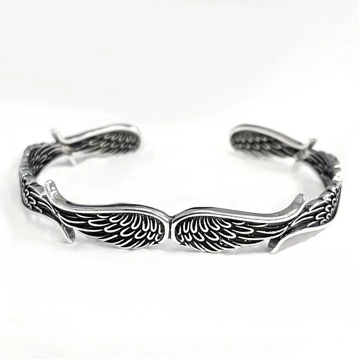 Maynard - Ασημένιο βραχιόλι Vintage με φτερά αγγέλου