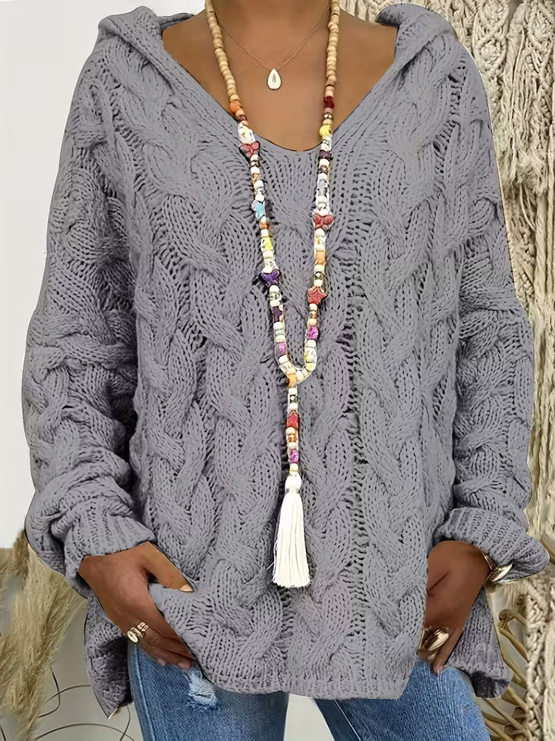 Hailee - Περιστασιακό πλεκτό πουλόβερ με μακριά μανίκια