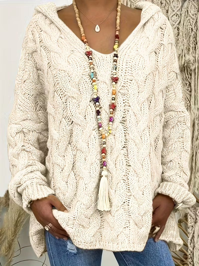 Hailee - Περιστασιακό πλεκτό πουλόβερ με μακριά μανίκια