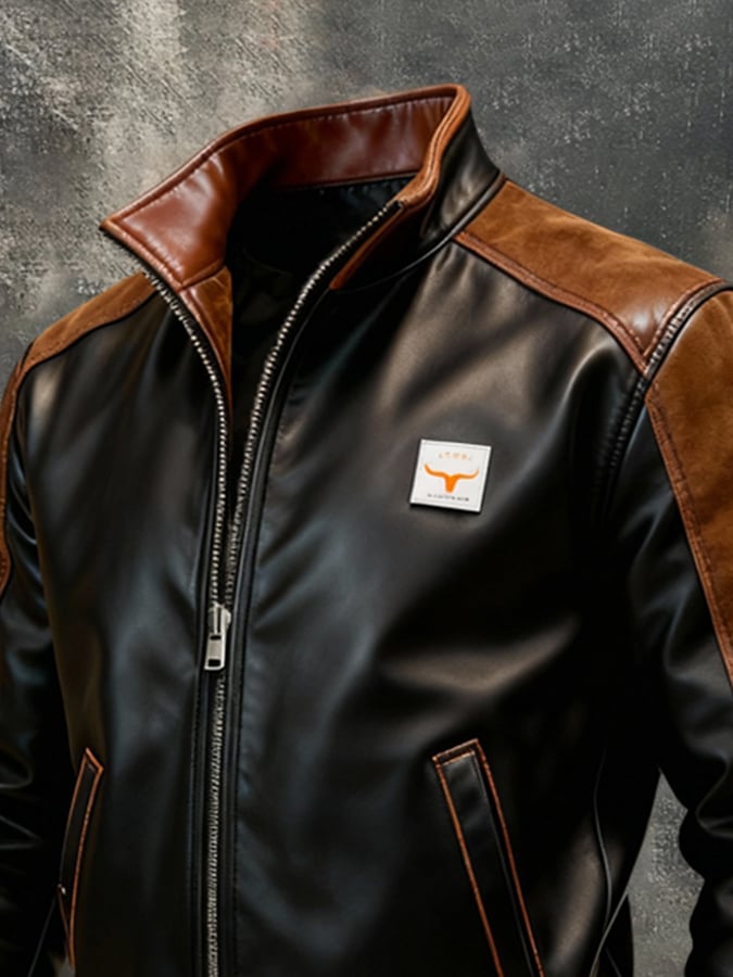 Bjorn - Vintage δερμάτινο μπουφάν με μπαλώματα