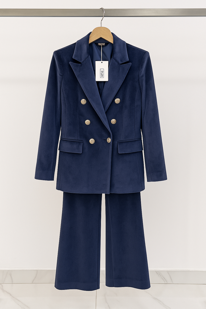 Dimitra - Βελούδινο σετ με διπλό πέτο