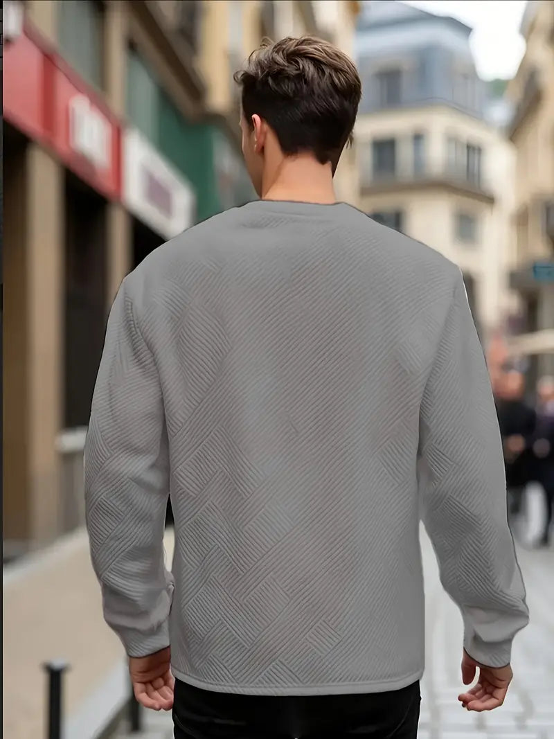 Malinga - Περιστασιακό Γεωμετρικό μοτίβο Φούτερ Με μακρύ μανίκι