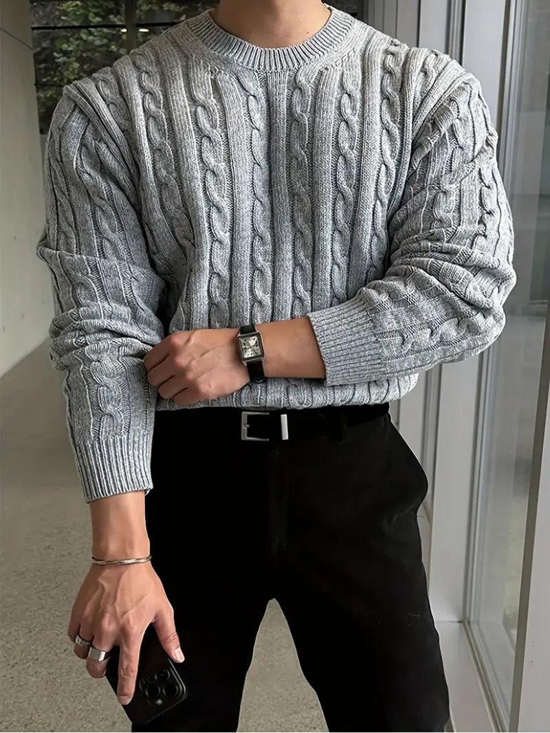 Mergim - Casual πλεκτό πουλόβερ με μακριά μανίκια