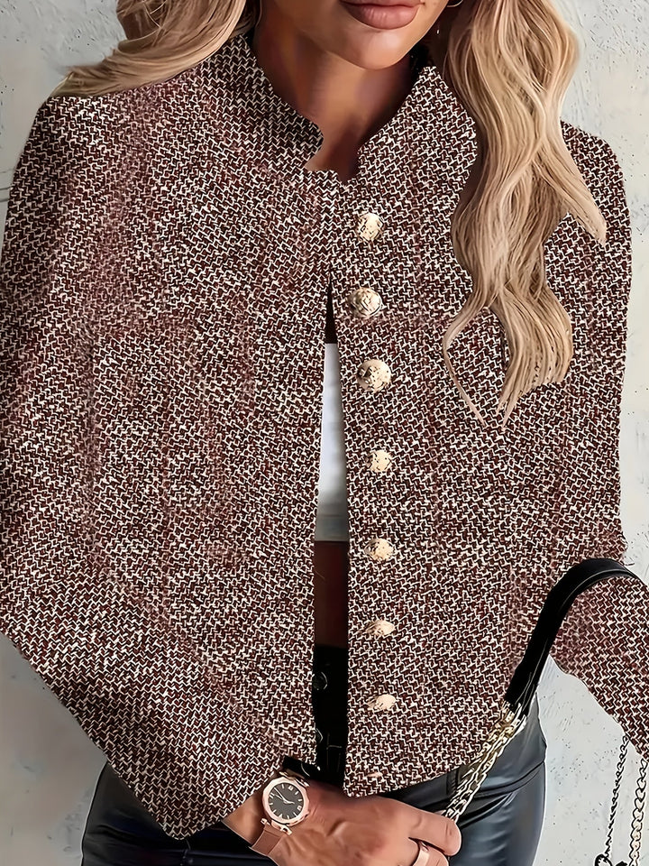 Aruzhan - Elegant Long Sleeved Blazer With Button