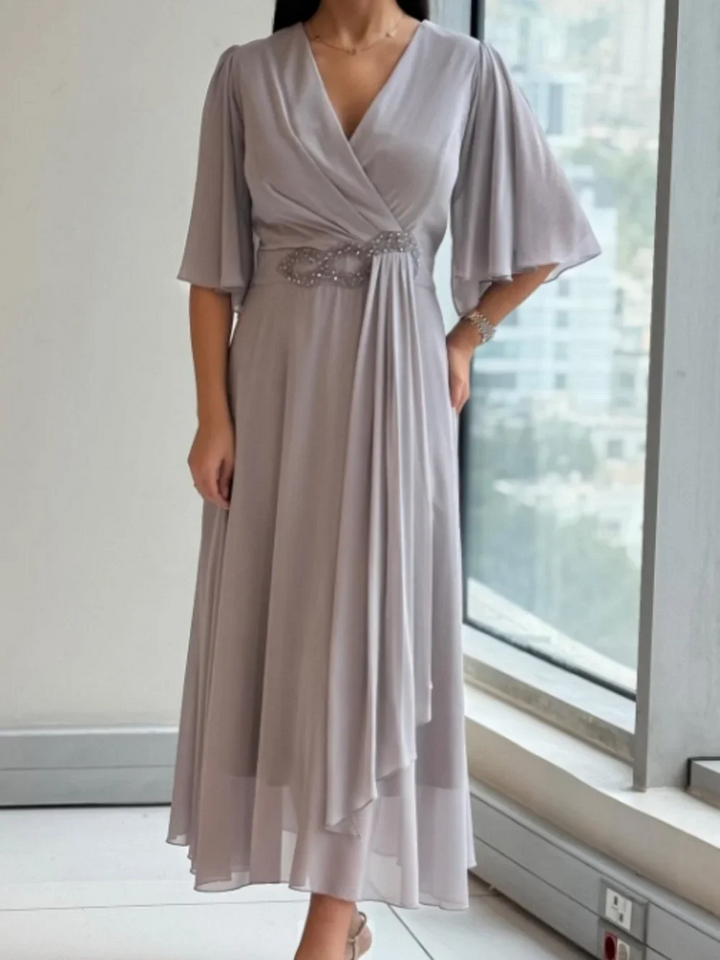 Ezina - Κομψό μακρύ φόρεμα από σιφόν
