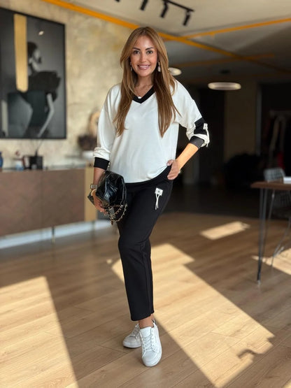 Valene - Casual παντελόνι με ελαστική μέση και τσέπες