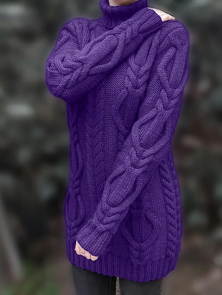 Narda - Χοντρό καλώδιο Πλεκτό Με αναγύριστο γιακά Φόρεμα