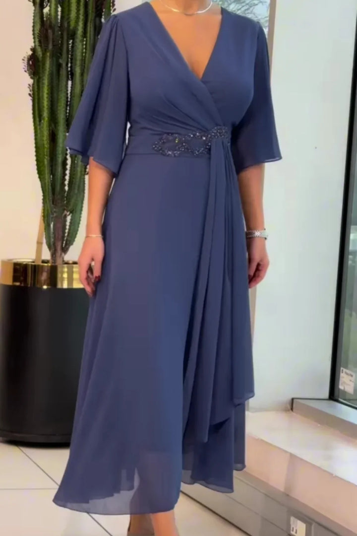 Ezina - Κομψό μακρύ φόρεμα από σιφόν