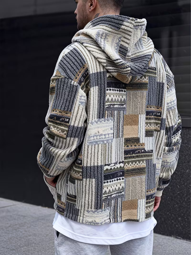 Silvain - Φούτερ με κουκούλα και φερμουάρ με τύπωμα