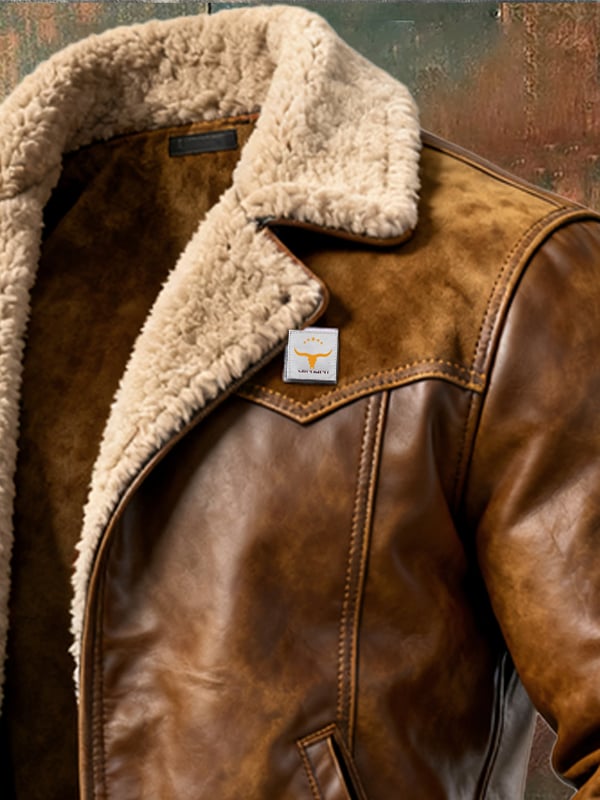 Alessandro - Καθημερινό δερμάτινο μπουφάν με μακριά μανίκια