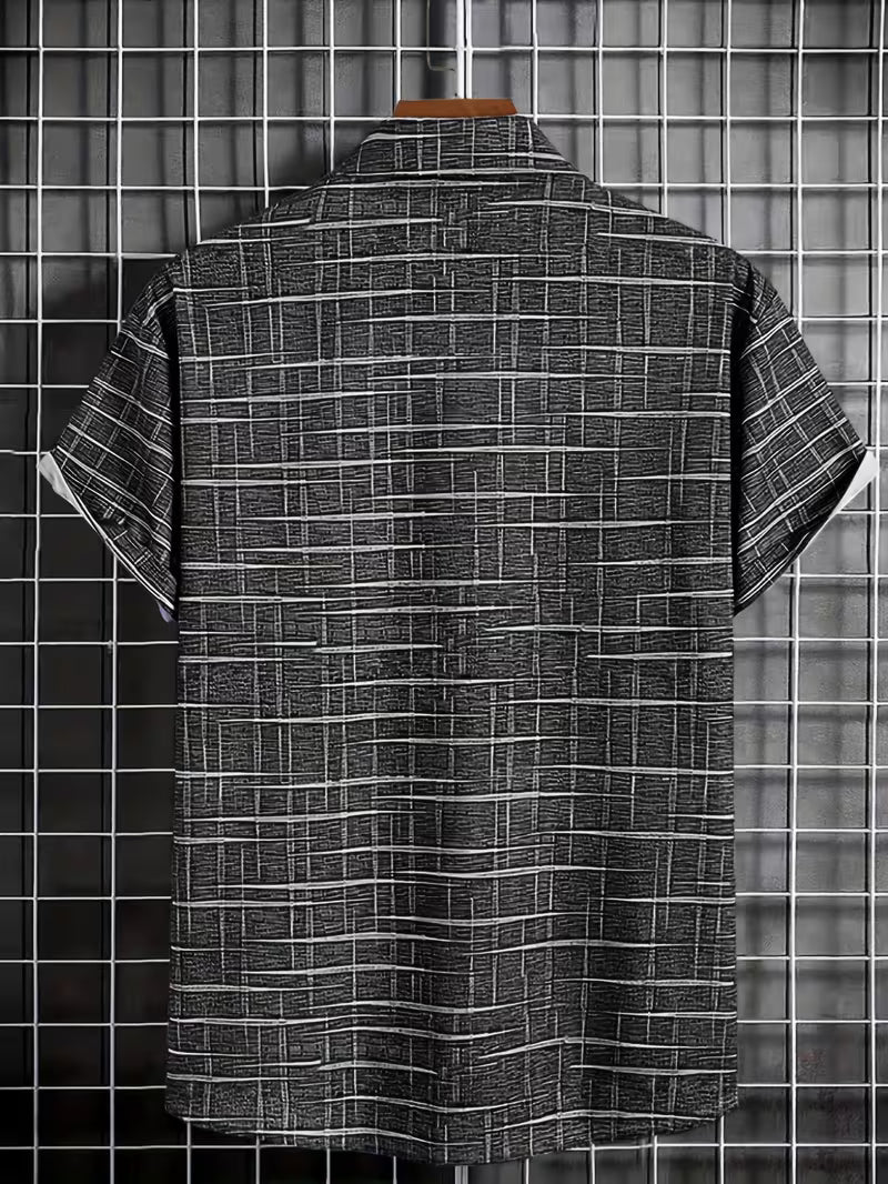 Jerrick - Πουκάμισο με vintage γεωμετρικό σχέδιο