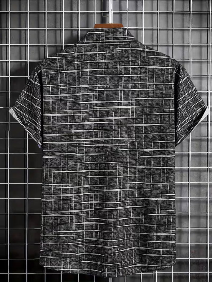 Jerrick - Πουκάμισο με vintage γεωμετρικό σχέδιο
