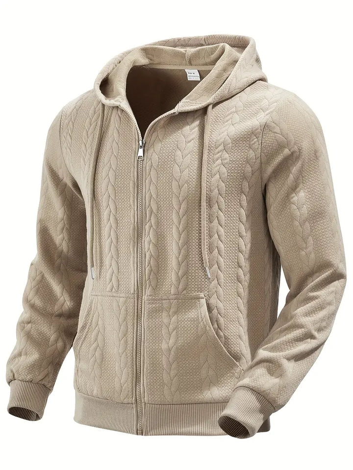 Philipp - Casual φούτερ με κουκούλα και φερμουάρ και μακριά μανίκια