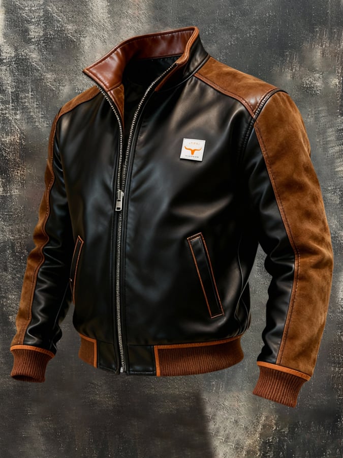 Bjorn - Vintage δερμάτινο μπουφάν με μπαλώματα