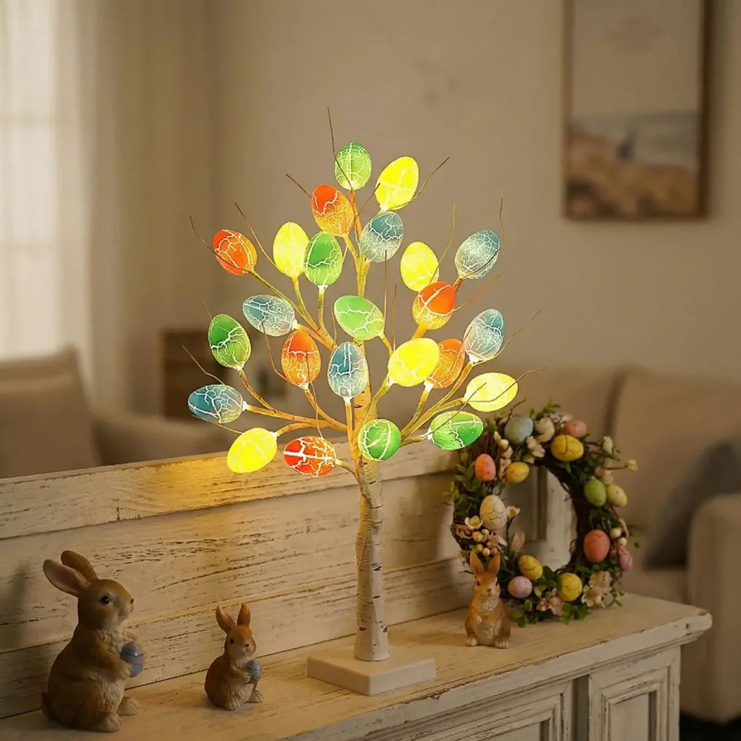 SpringAura - Πολύχρωμο πασχαλινό δέντρο με LED για εορταστική διακόσμηση του σπιτιού