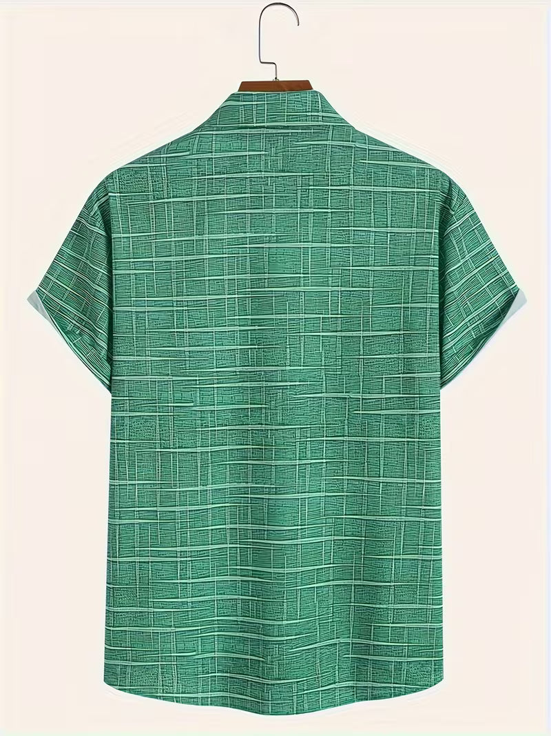 Jerrick - Πουκάμισο με vintage γεωμετρικό σχέδιο