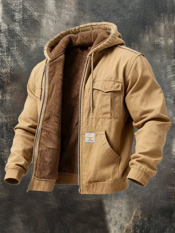 Riccardo - Ρετρό μπουφάν με κουκούλα και τσέπη