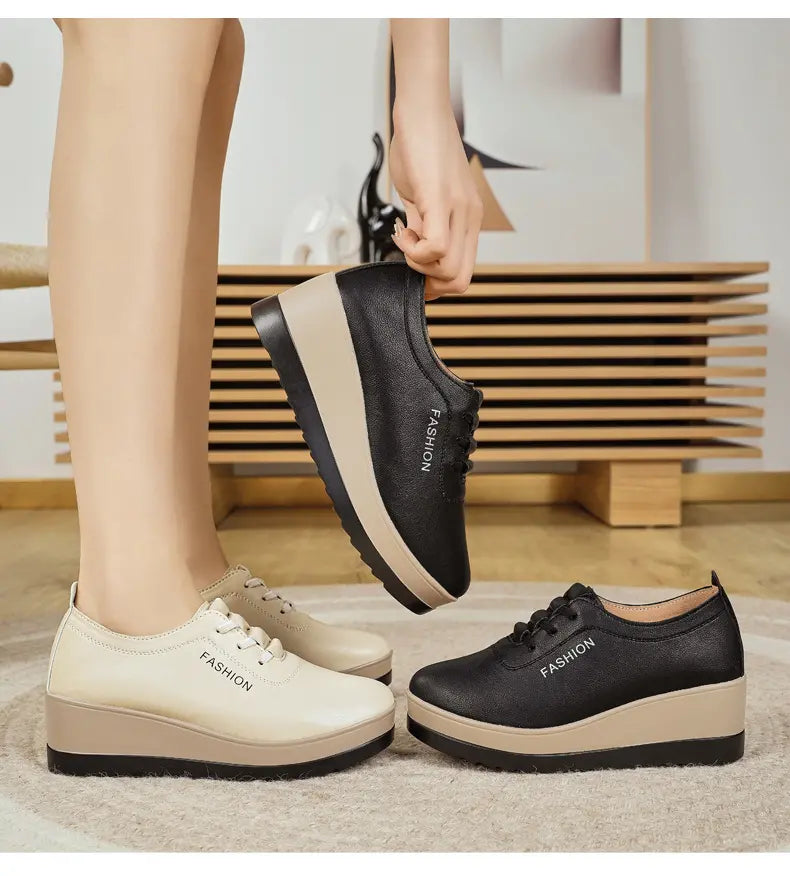 Saturnina - Δερμάτινα παπούτσια με παχιά σόλα