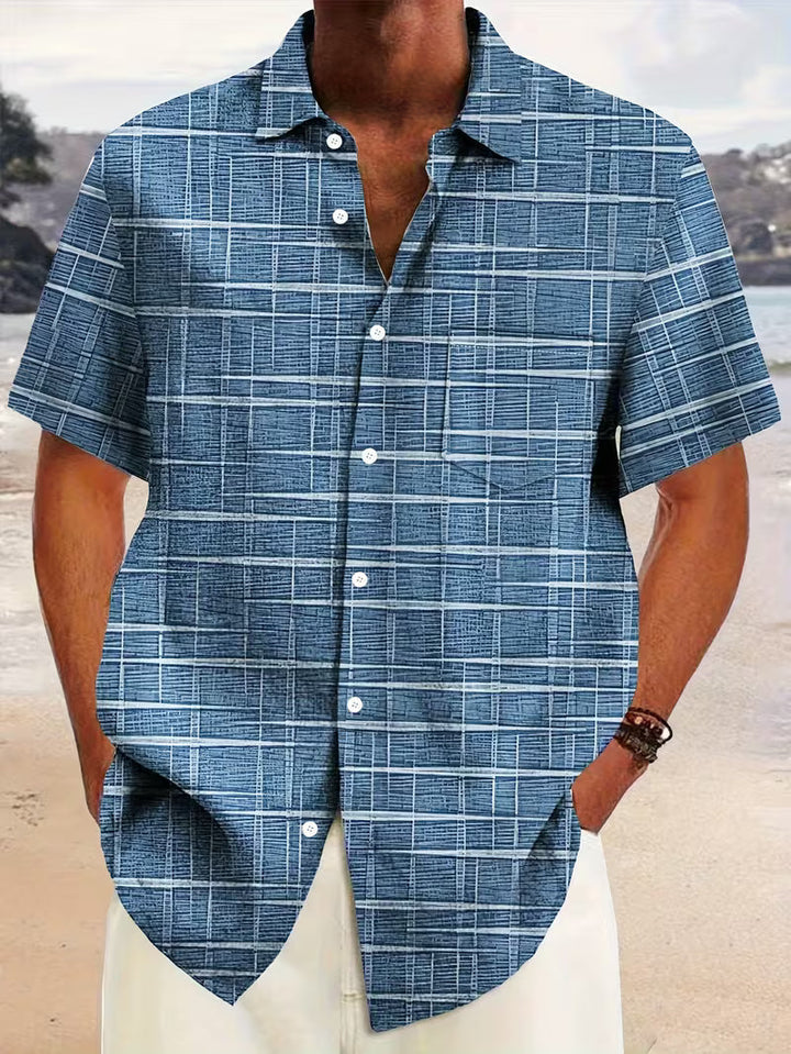 Jerrick - Πουκάμισο με vintage γεωμετρικό σχέδιο