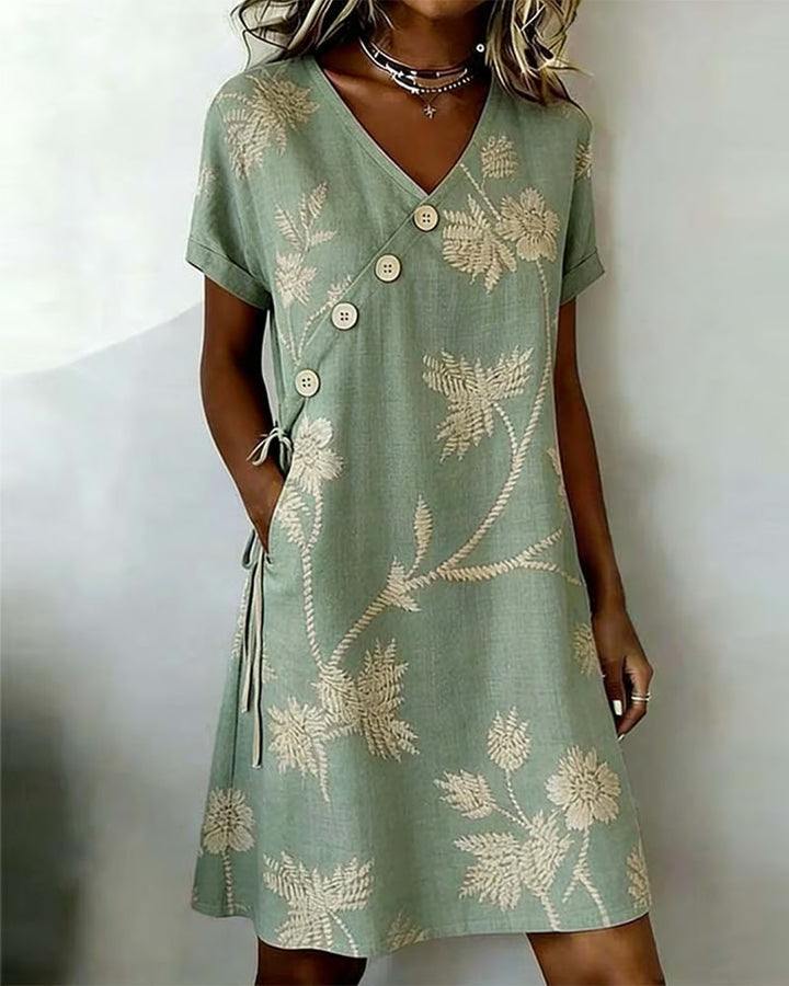 Celmira - Μίνι φόρεμα με διαγώνιο μοτίβο κουμπιών