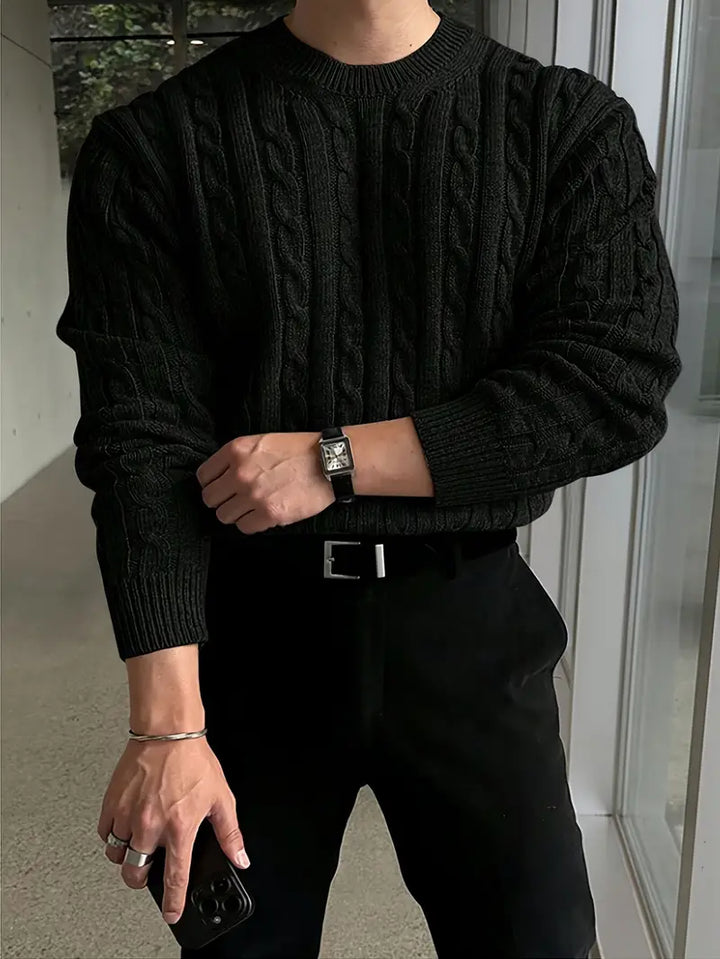 Mergim - Casual πλεκτό πουλόβερ με μακριά μανίκια