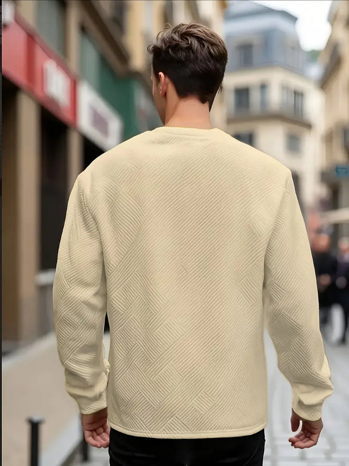 Malinga - Περιστασιακό Γεωμετρικό μοτίβο Φούτερ Με μακρύ μανίκι