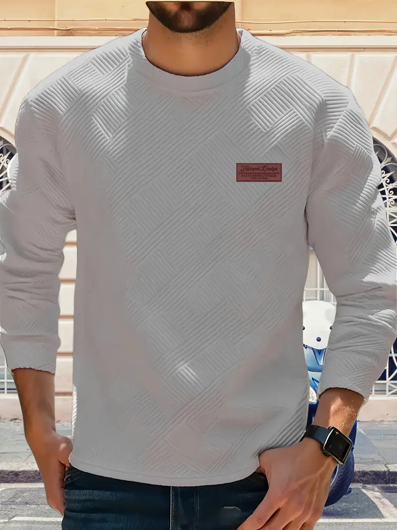 Malinga - Περιστασιακό Γεωμετρικό μοτίβο Φούτερ Με μακρύ μανίκι