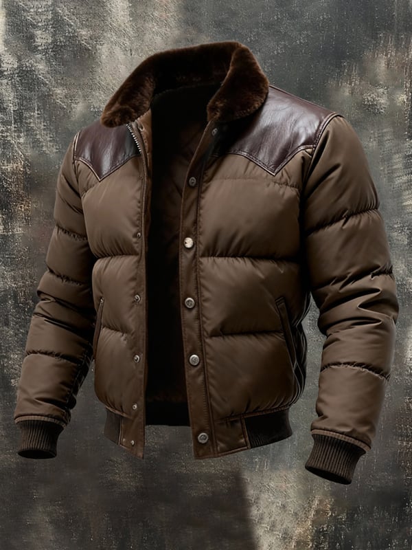 Benzema - Κομψό μακρυμάνικο ζεστό δερμάτινο μπουφάν