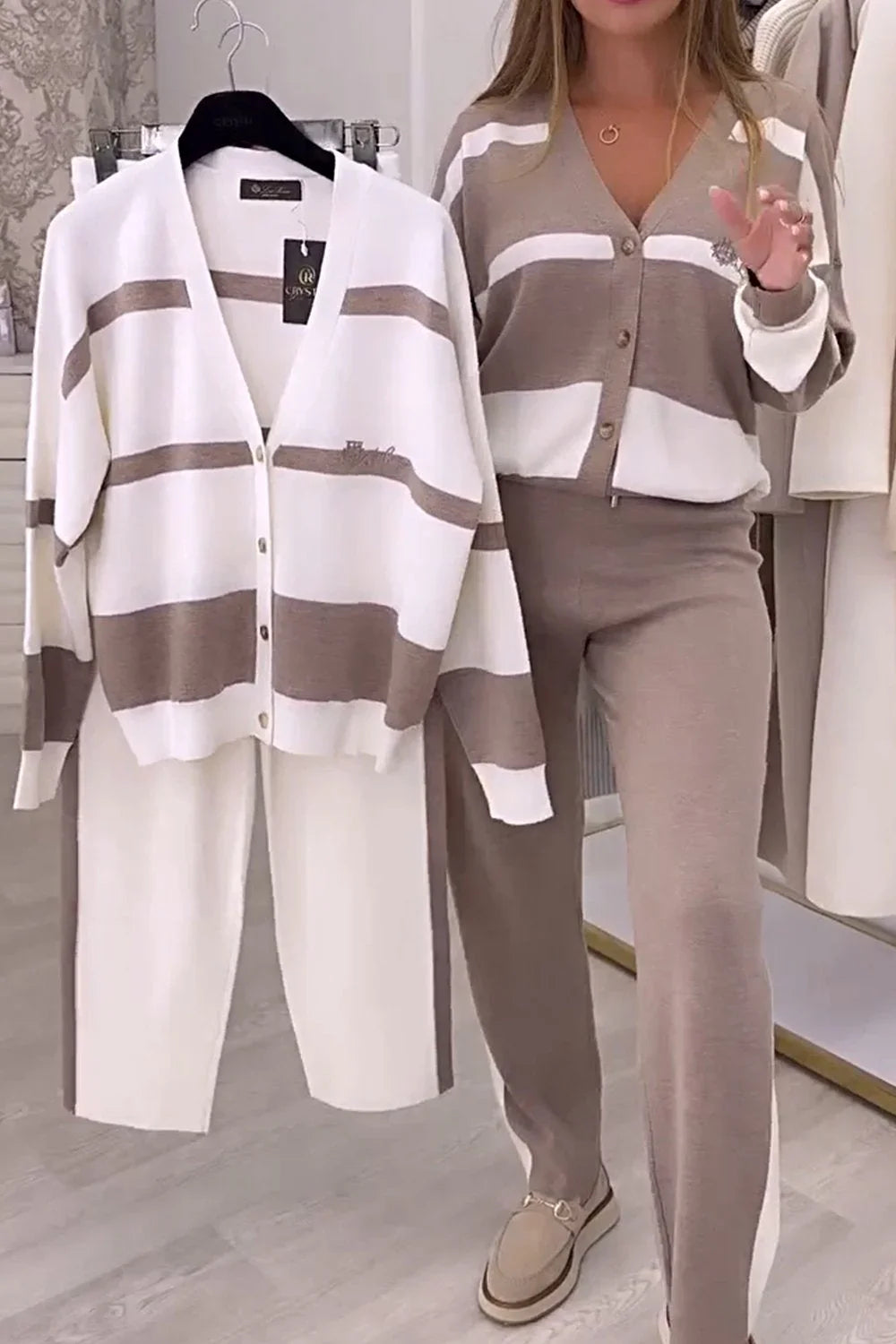 Fridolina - Μοντέρνο πλεκτό σετ δύο τεμαχίων