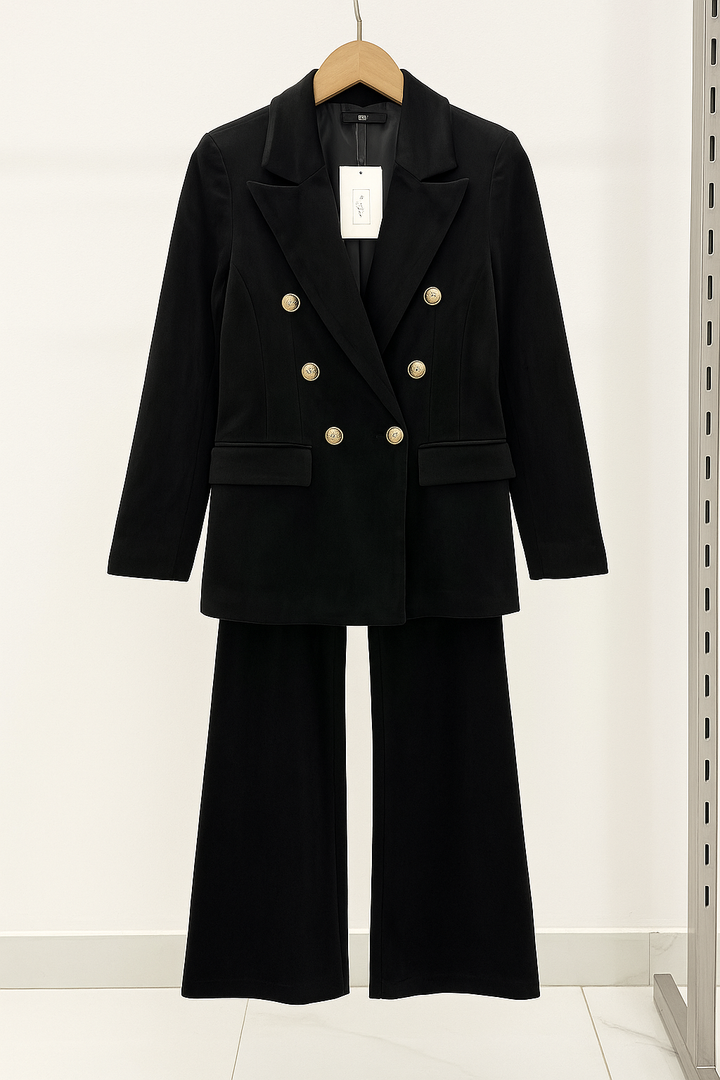 Dimitra - Βελούδινο σετ με διπλό πέτο