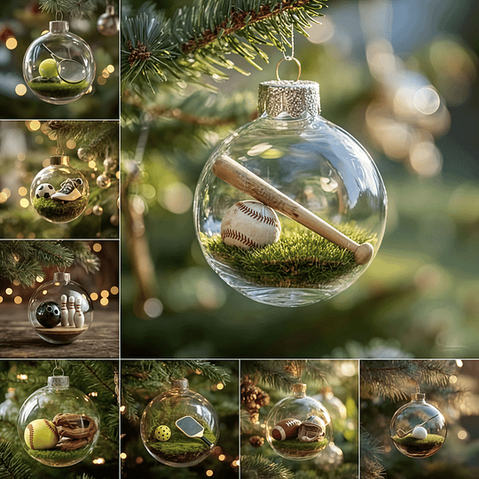 MerryBall - Αθλητική χριστουγεννιάτικη διακοσμητική γυάλινη μπάλα