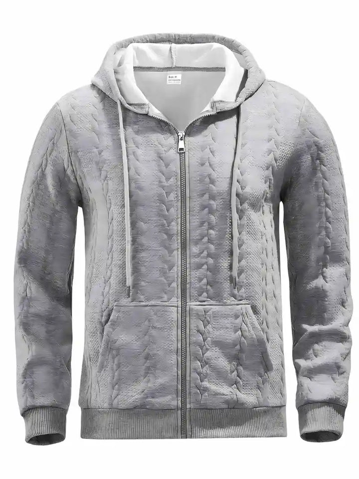 Philipp - Casual φούτερ με κουκούλα και φερμουάρ και μακριά μανίκια