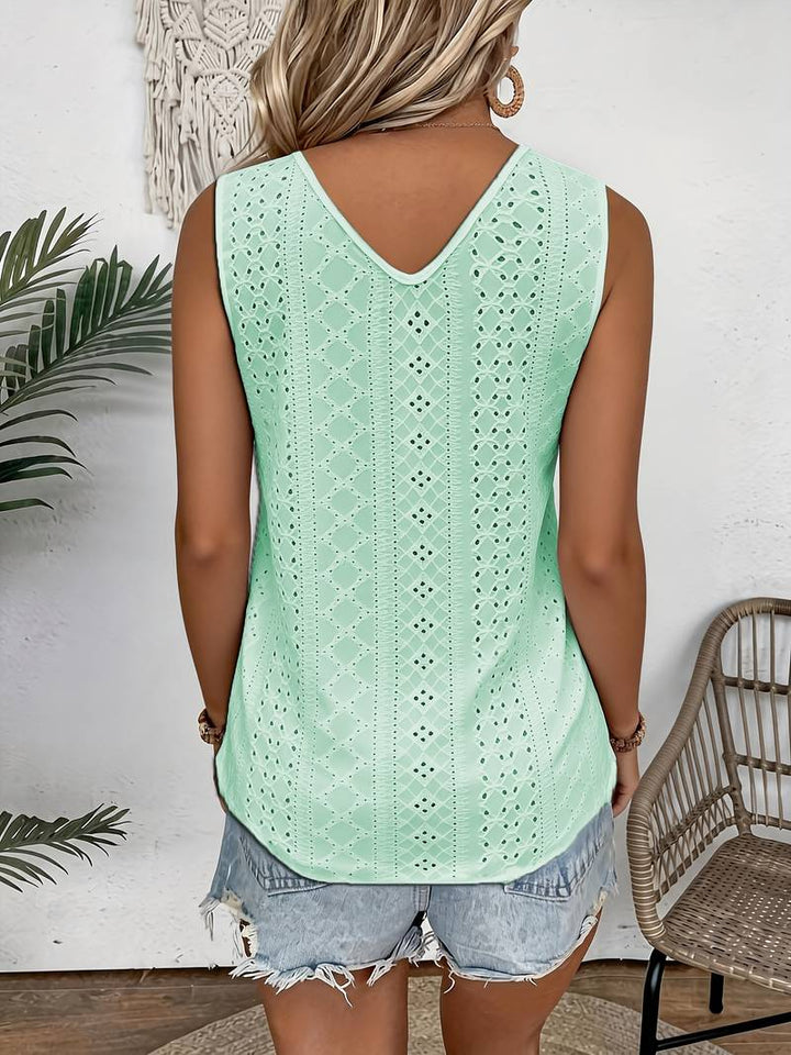 Melique - Καθημερινό αμάνικο μπλουζάκι με V-neck