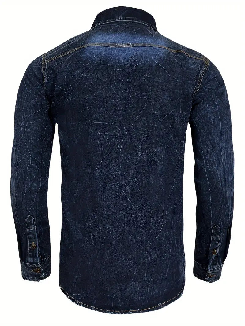 Angelo - Τζιν πουκάμισο με μπροστινές τσέπες με κουμπιά