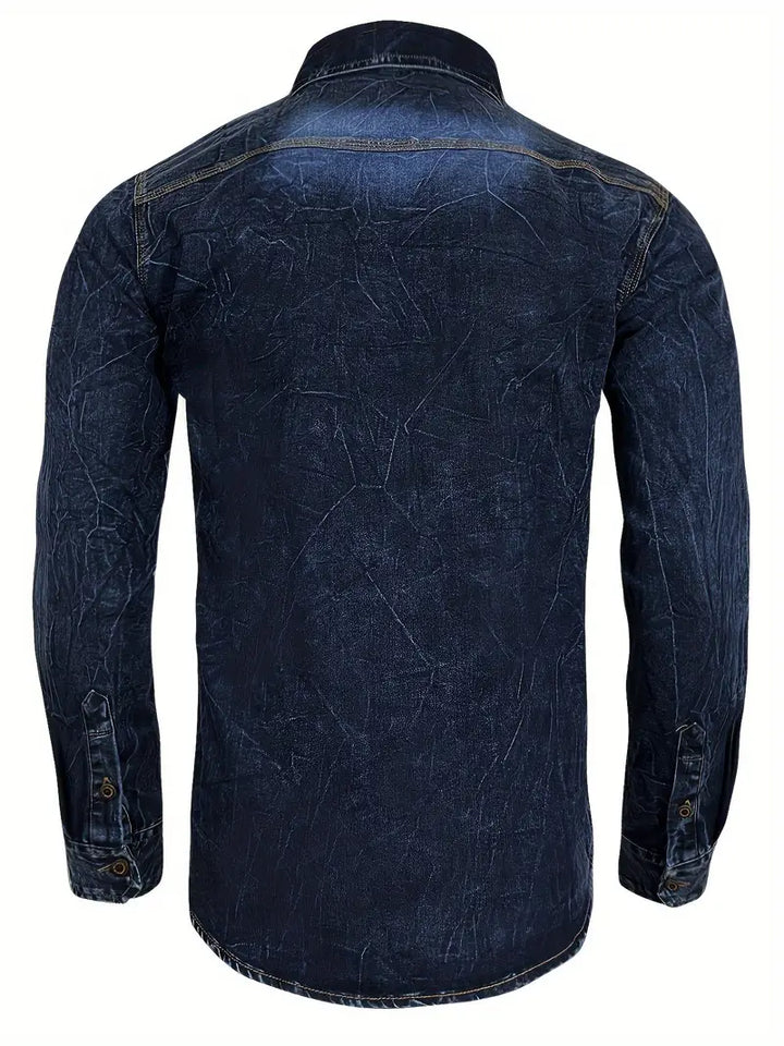 Angelo - Τζιν πουκάμισο με μπροστινές τσέπες με κουμπιά