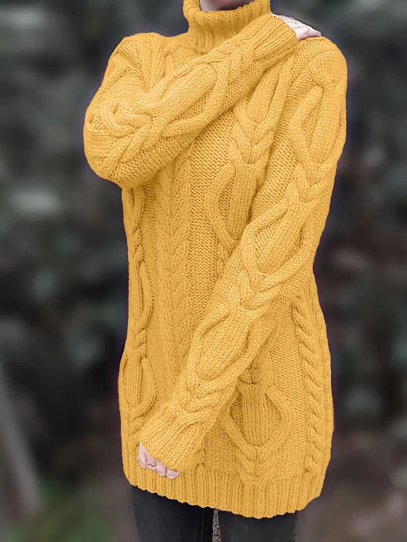 Narda - Χοντρό καλώδιο Πλεκτό Με αναγύριστο γιακά Φόρεμα