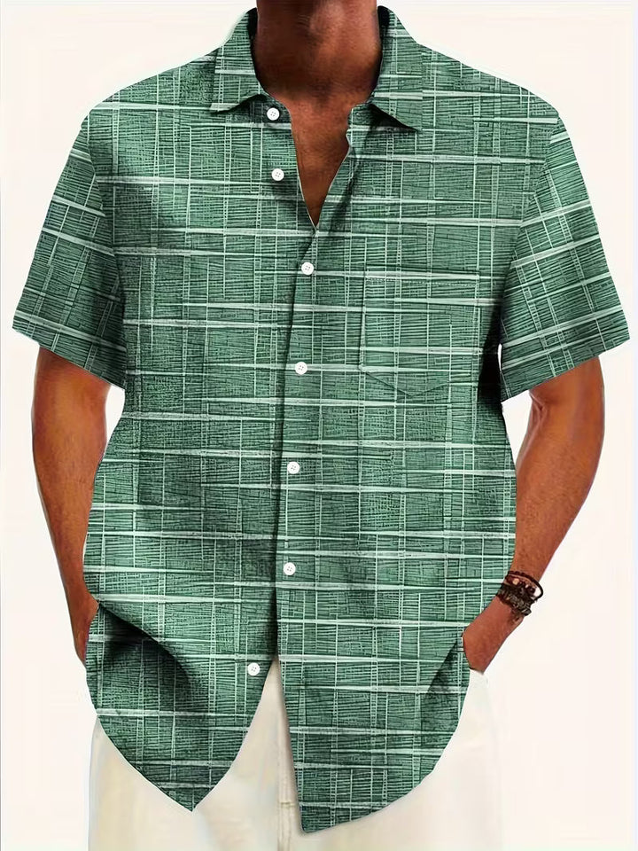 Jerrick - Πουκάμισο με vintage γεωμετρικό σχέδιο