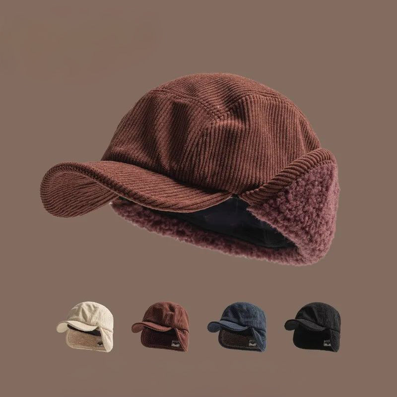 CozyFlaps - Σκουφάκι με αυτιά και ραβδώσεις