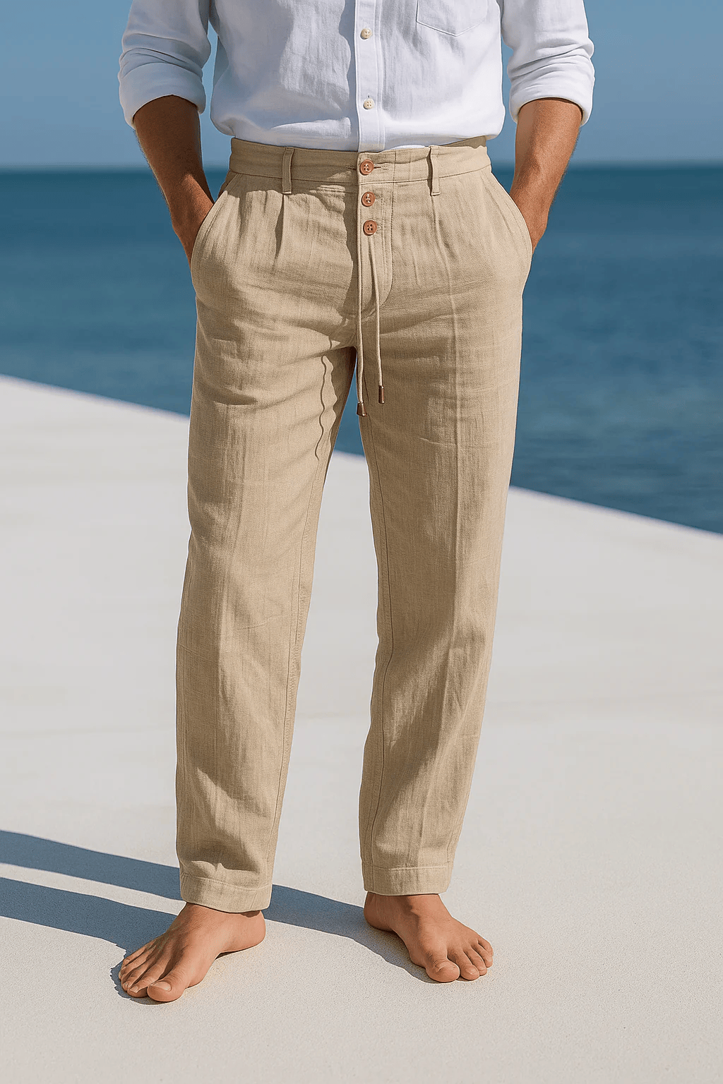 Jevaun - Άνετα λινά παντελόνια