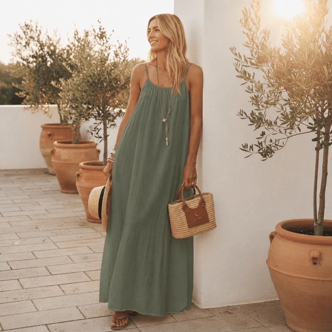 Diandra - Κομψό μακρύ φόρεμα χωρίς πλάτη