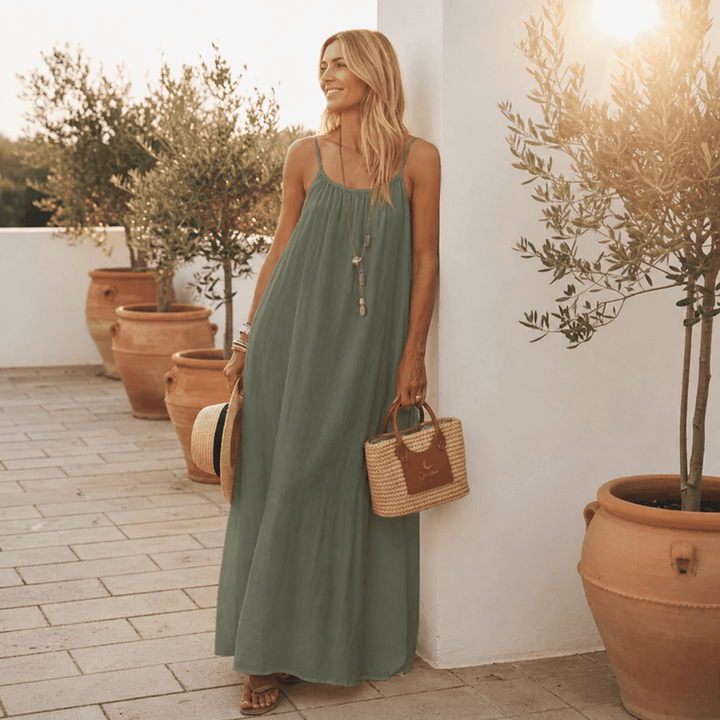 Diandra - Κομψό μακρύ φόρεμα χωρίς πλάτη