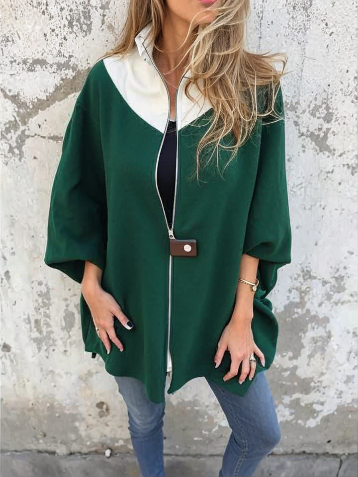 Francina - Παλτό με φαρδύ φερμουάρ και όρθιο γιακά