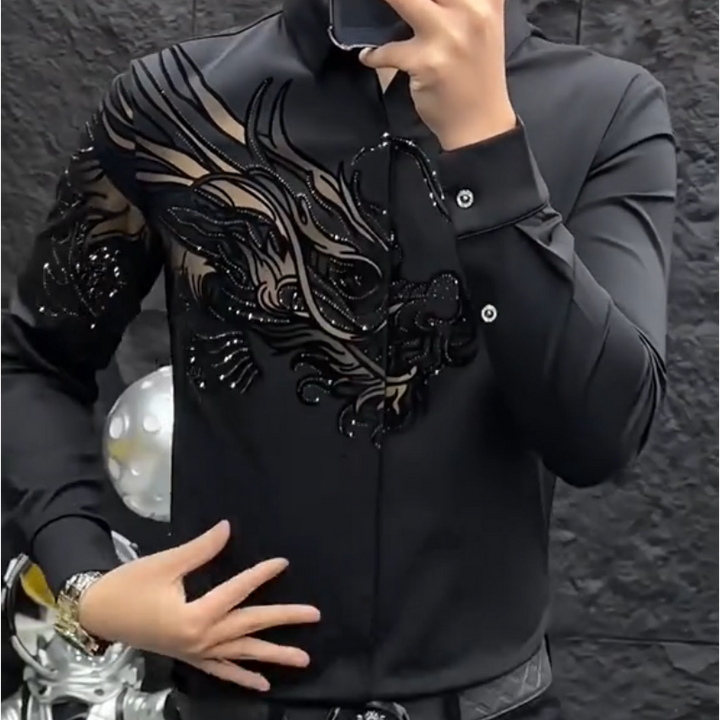 Zeljko - Κομψό πουκάμισο με στενή γραμμή και τυπωμένο σχέδιο