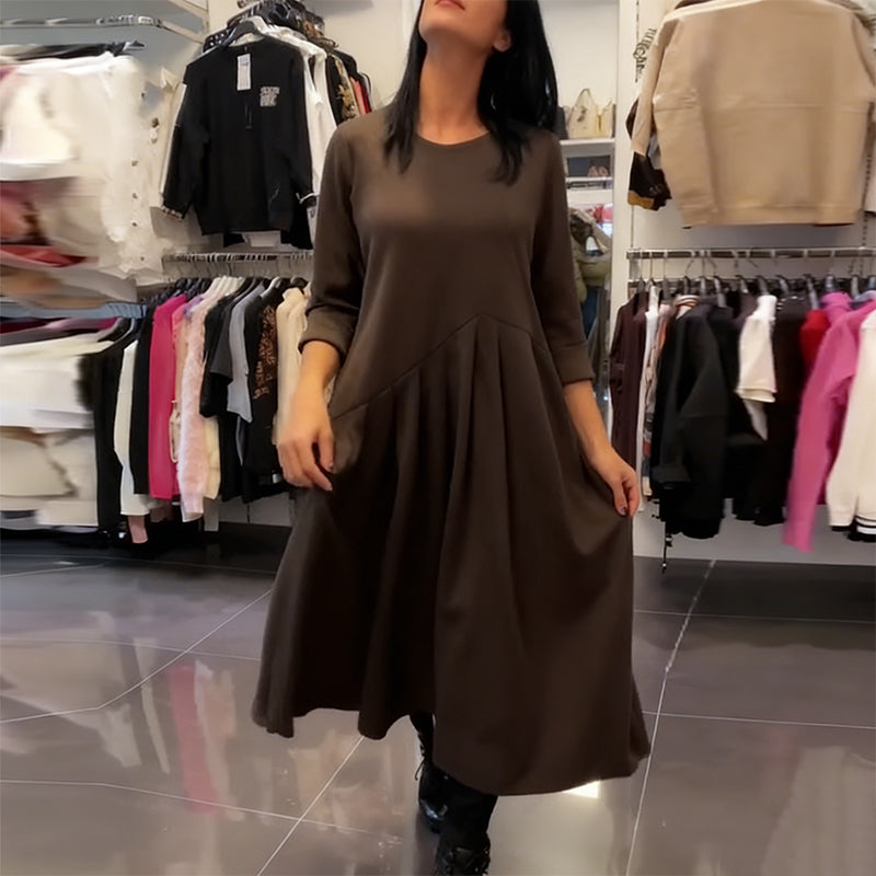 Jorjia - Casual μακρύ φόρεμα με στρογγυλό λαιμό