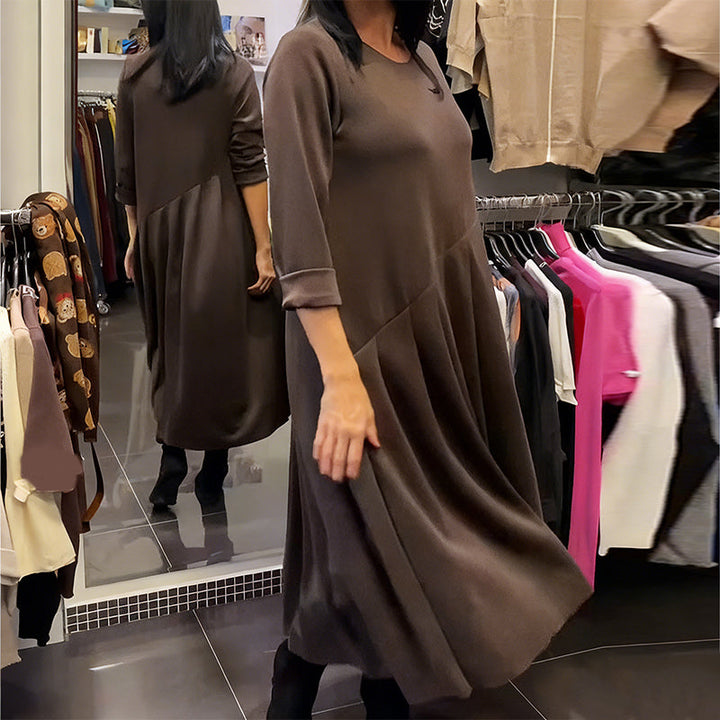 Jorjia - Casual μακρύ φόρεμα με στρογγυλό λαιμό
