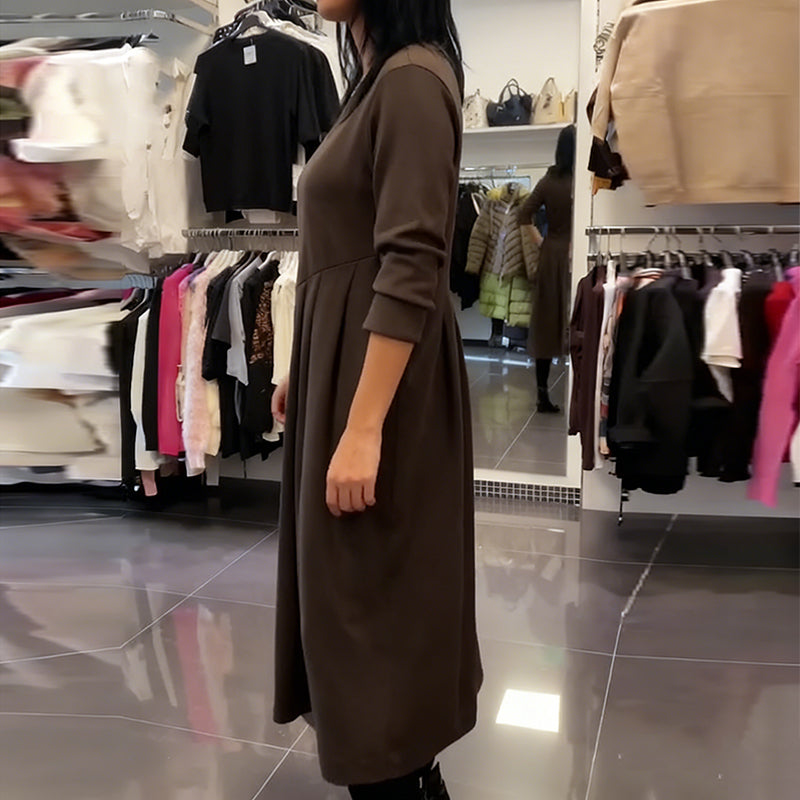 Jorjia - Casual μακρύ φόρεμα με στρογγυλό λαιμό