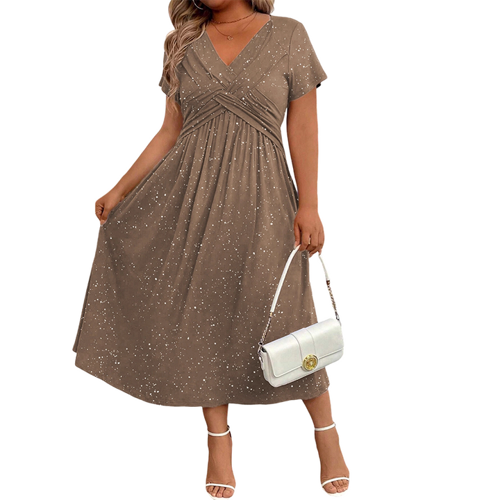 Sylinaa - Φόρεμα με λάμψη και στριφωτό στοιχείο
